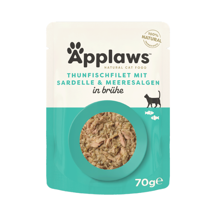 Applaws Cat Thunfischfilet & Sardelle in Brühe 12 x 70 g