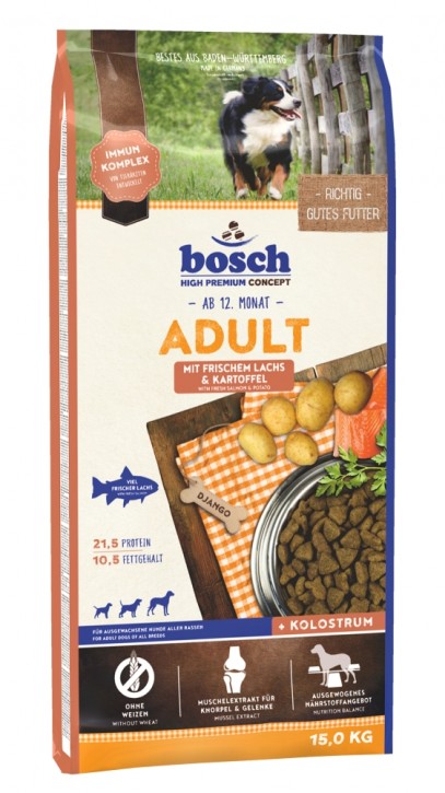 Bosch Adult Lachs & Kartoffel 3 kg oder 15 kg (SPARTIPP: unsere Staffelpreise)
