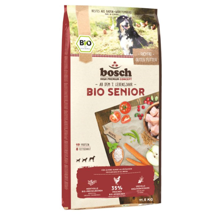 Bosch Dog Bio Senior Hühnchen & Preiselbeere 11,5 kg (SPARTIPP: unsere Staffelpreise)