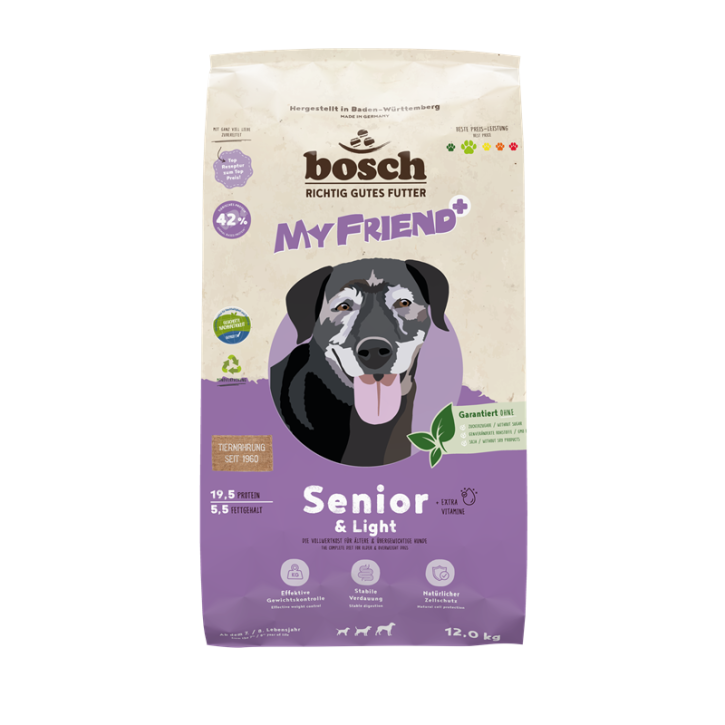 Bosch Dog My Friend+ Senior & Light 12 kg (SPARTIPP: unsere Staffelpreise)