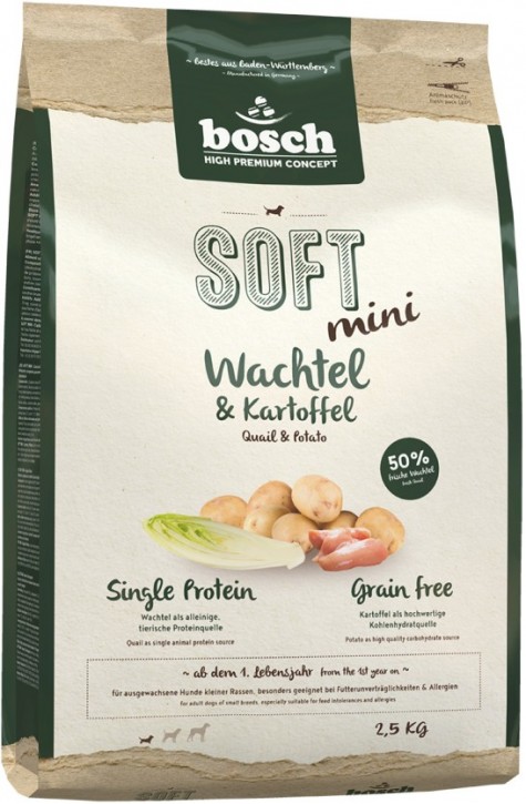 Bosch Soft Mini Wachtel & Kartoffel 1 kg oder 2,5 kg (SPARTIPP: unsere Staffelpreise)