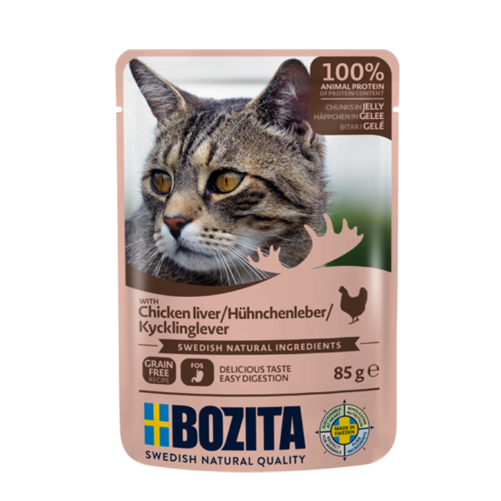 Bozita Cat Häppchen in Gelee mit Hühnchenleber 12 x 85 g