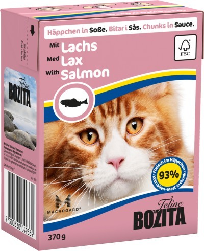 Bozita Cat Häppchen in Soße mit Lachs 16 x 370 g