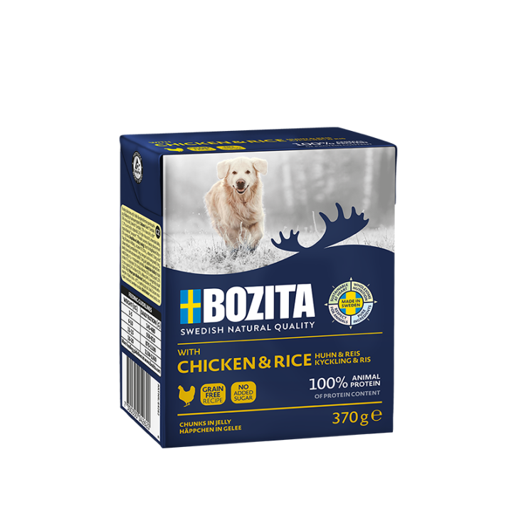 Bozita Dog Häppchen in Gelee mit Hühnchen & Reis 6 x 370 g