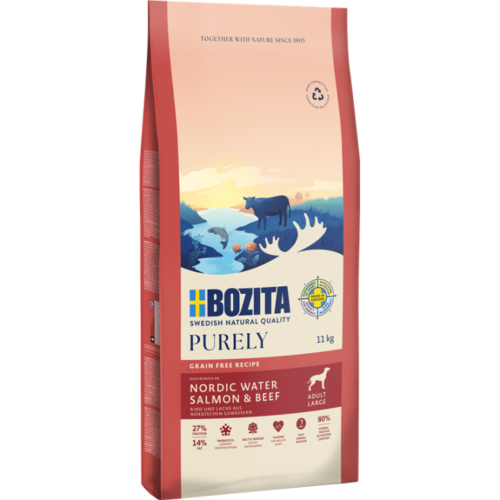 Bozita Dog Purely Adult Large mit Lachs & Rind 2 x 11 kg (Staffelpreis)