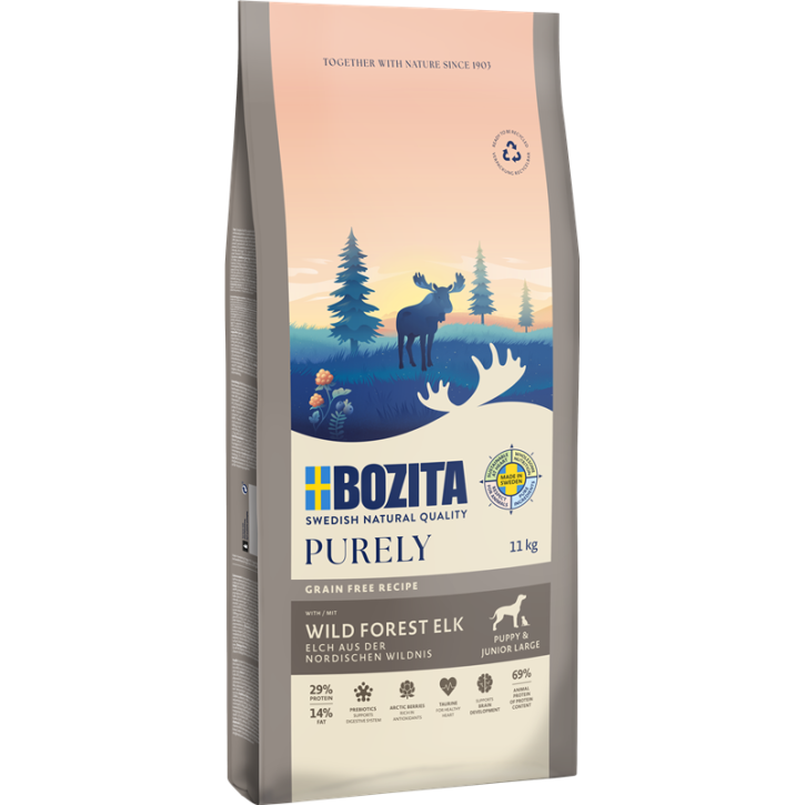Bozita Dog Purely Puppy & Junior Large mit Elch 2,5 kg oder 11 kg (SPARTIPP: unsere Staffelpreise)
