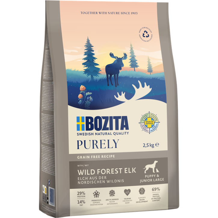 Bozita Dog Purely Puppy & Junior Large mit Elch 2,5 kg