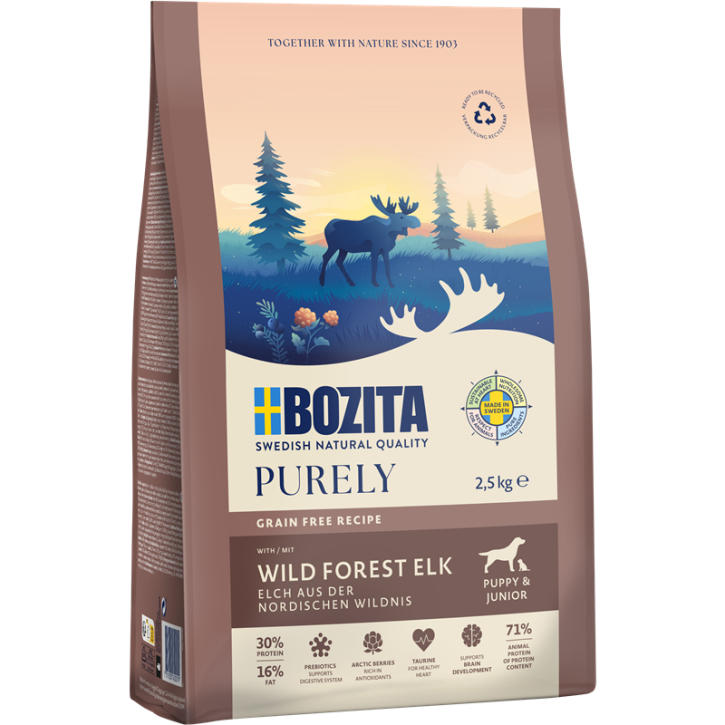 Bozita Dog Purely Puppy & Junior mit Elch 2,5 kg