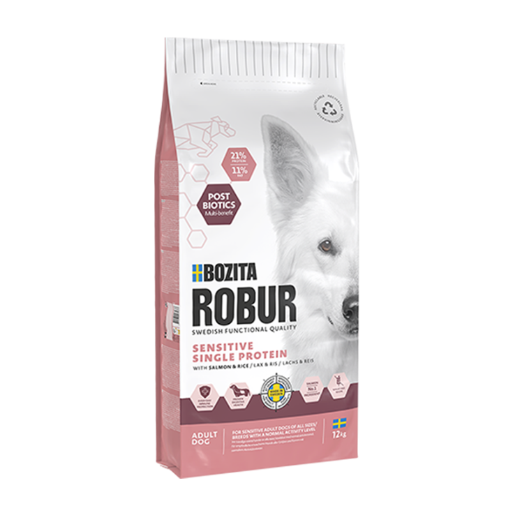 Bozita Dog Robur Sensitive Single Protein mit Lachs 12 kg (SPARTIPP: unsere Staffelpreise)