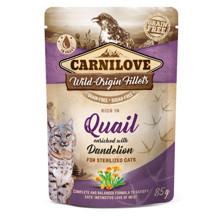 Carnilove Cat Adult Wachtel mit Löwenzahn 24 x 85 g