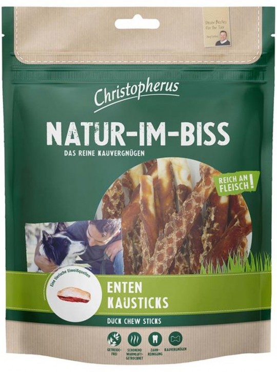 Christopherus Snack Natur im Biss Enten Kausticks 5 x 300 g