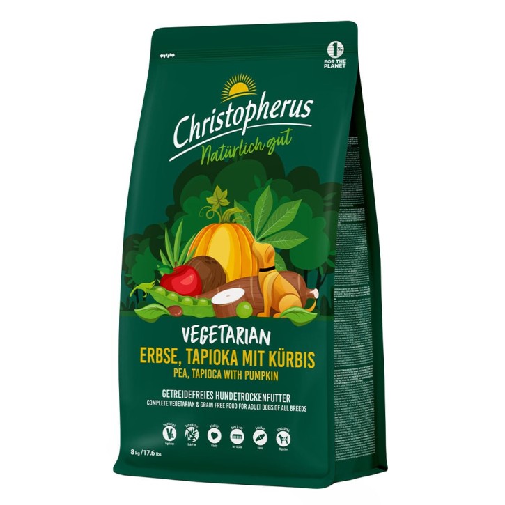 Christopherus Vegetarian Erbse, Tapioka mit Kürbis 4 kg oder 8 kg (SPARTIPP: unsere Staffelpreise)