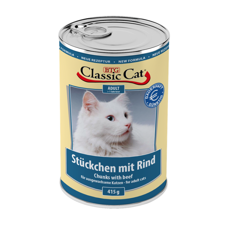 Classic Cat Stückchen mit Rind 12 x 400 g