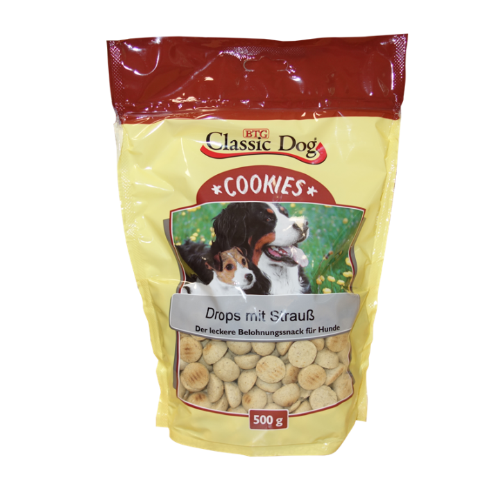 Classic Dog Snack Cookies Drops mit Strauß 12 x 500 g