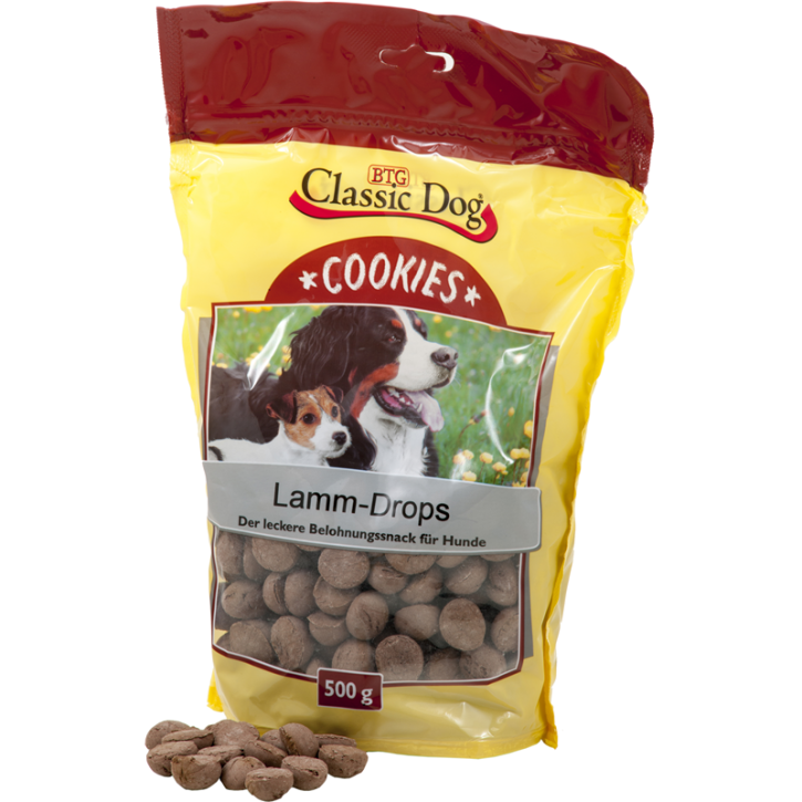 Classic Dog Snack Cookies Lamm Drops 12 x 500 g