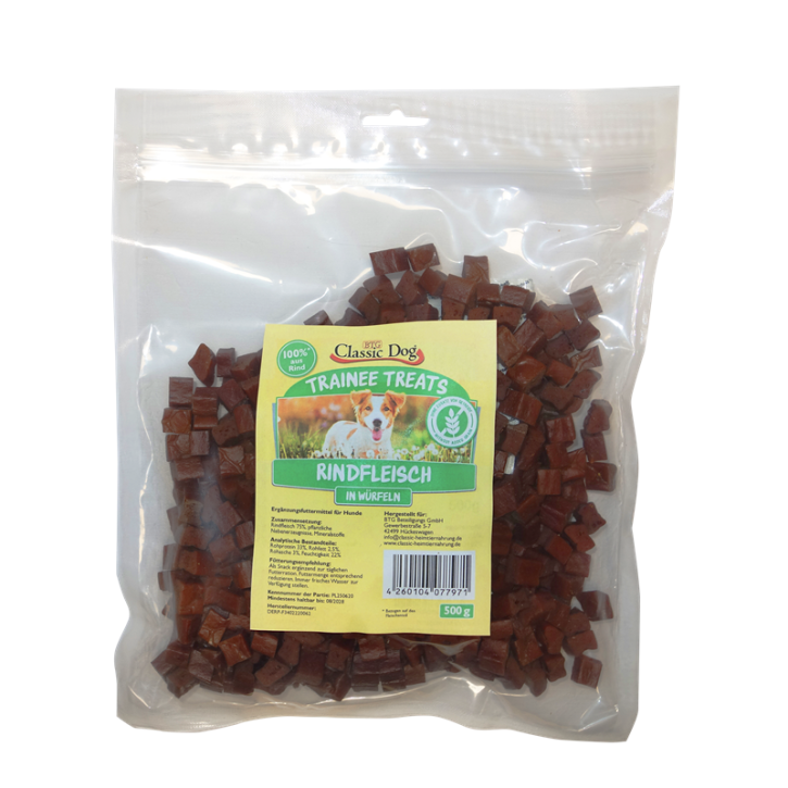 Classic Dog Snack Trainee Treats Rindfleisch in Würfeln 6 x 500 g