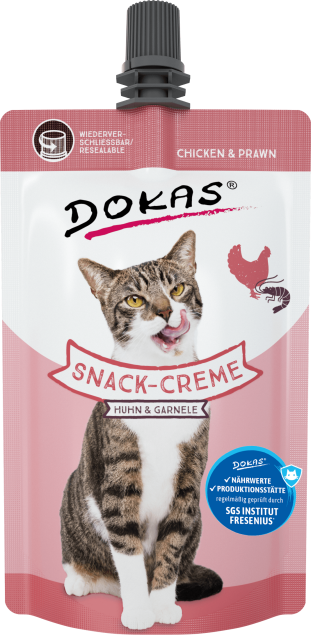 Dokas Cat Snack-Creme Huhn & Garnele 14 x 90 g
