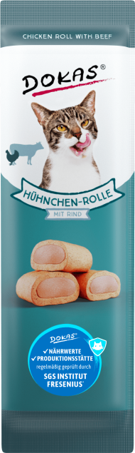 Dokas Cat Snack Hühnchen-Rolle mit Rind 32 x 10 g