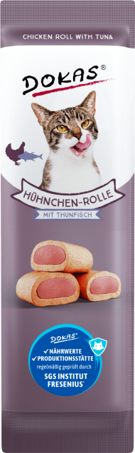 Dokas Cat Snack Hühnchen-Rolle mit Thunfisch 32 x 10 g