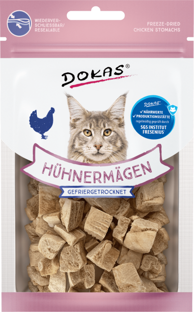 Dokas Cat Snack Hühnermägen 6 x 12 g