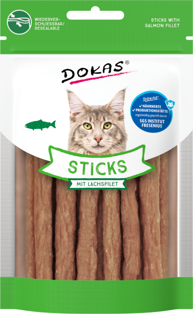 Dokas Cat Snack Sticks mit Lachsfilet 10 x 30 g