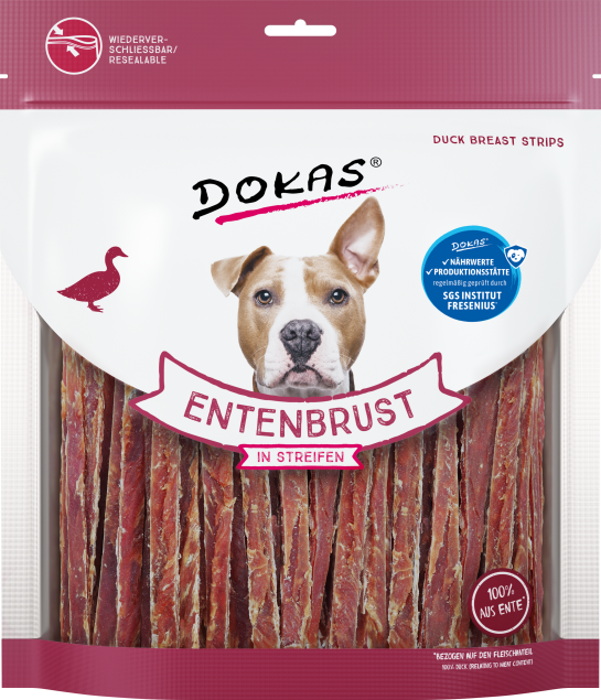 Dokas Dog Entenbrust in Streifen 6 x 500 g