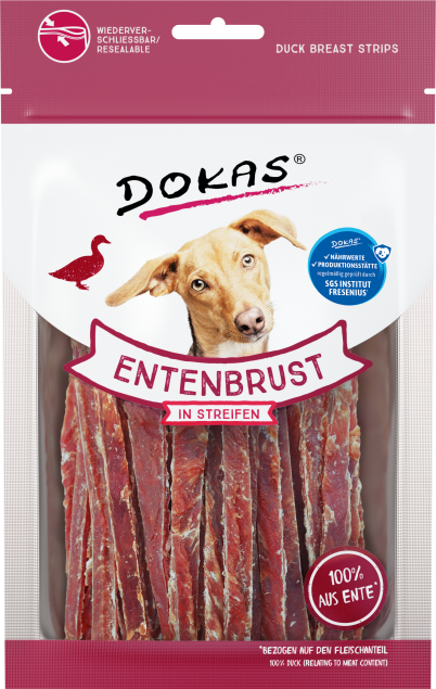 Dokas Dog Entenbrust in Streifen 12 x 70 g