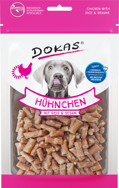 Dokas Dog Hühnchen mit Reis und Sesam 12 x 70 g