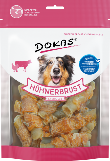 Dokas Dog Hühnerbrust Kaurolle 8 x 250 g