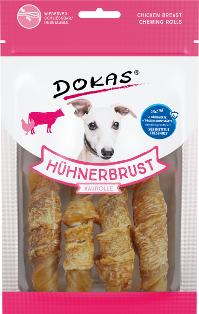 Dokas Dog Hühnerbrust Kaurolle 10 x 90 g