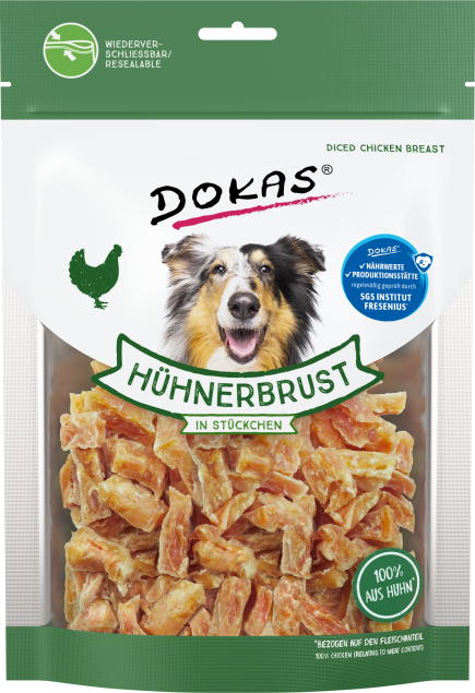 Dokas Dog Hühnerbrust in Stückchen 9 x 200 g