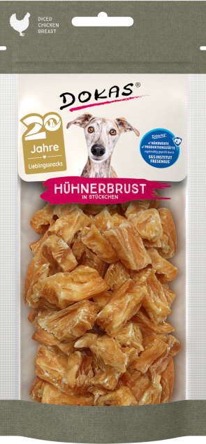 Dokas Dog Hühnerbrust in Stücken 50 g oder 170 g