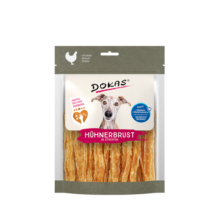 Dokas Dog Hühnerbrust in Streifen 7 x 170 g