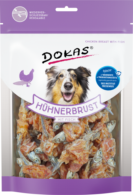 Dokas Dog Hühnerbrust mit Fisch 6 x 220 g