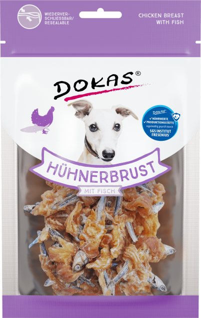 Dokas Dog Hühnerbrust mit Fisch 8 x 70 g
