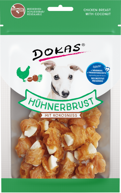 Dokas Dog Hühnerbrust mit Kokosnuss 9 x 60 g