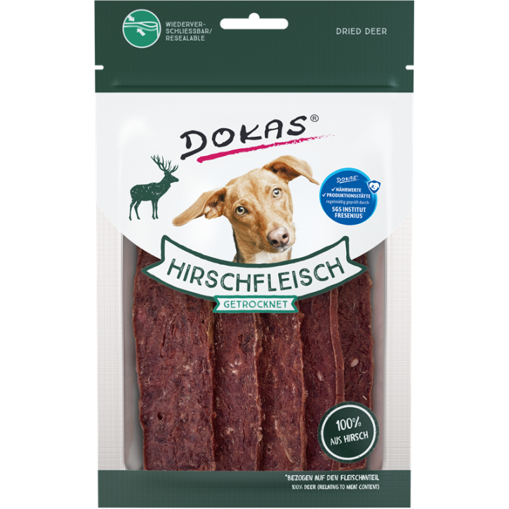 Dokas Dog Hirschfleisch getrocknet 12 x 60 g