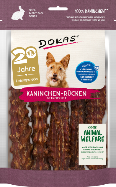 Dokas Dog Kaninchenrücken 7 x 120 g