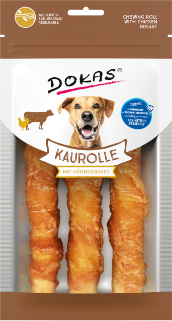 Dokas Dog Kaurolle mit Hühnerbrust Medium 6 x 150 g