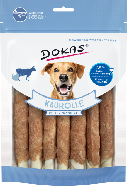 Dokas Dog Kaurolle mit Truthahnbrust 9 x 190 g