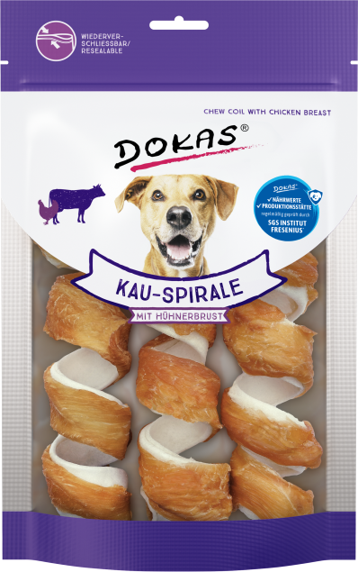 Dokas Dog Kauspirale mit Hühnerbrustfilet 8 x 110 g