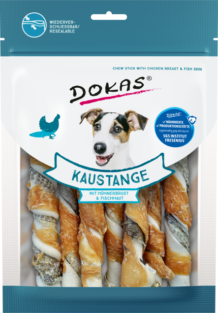Dokas Dog Kaustange mit Hühnerbrust & Fischhaut 10 x 170 g
