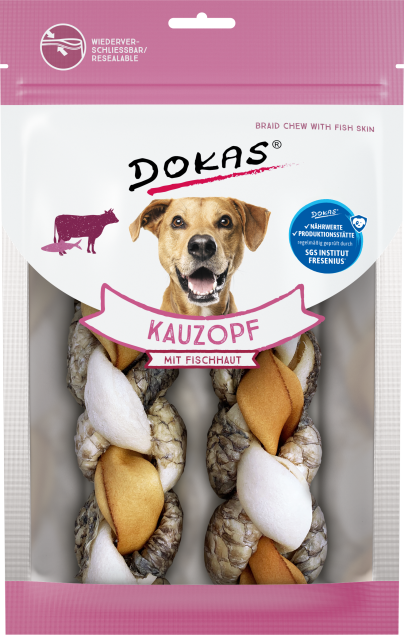 Dokas Dog Kauzopf mit Fischhaut 8 x 120 g