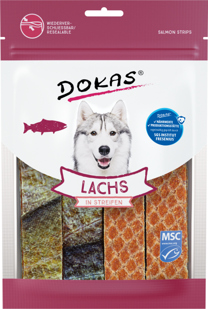 Dokas Dog Lachs in Streifen 8 x 100 g