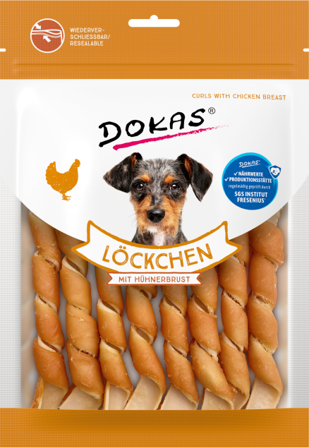 Dokas Dog Löckchen mit Hühnerbrust 9 x 120 g