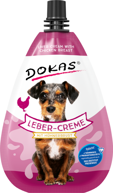 Dokas Dog Leber-Creme mit Hühnerbrust 8 x 85 g