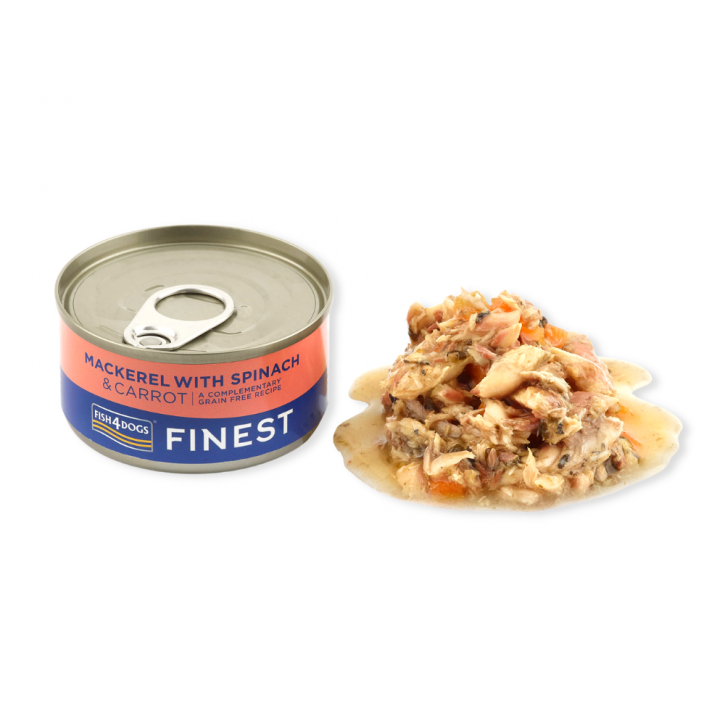 Fish4Dogs Finest Makrele mit Karotten & Spinat 12 x 85 g