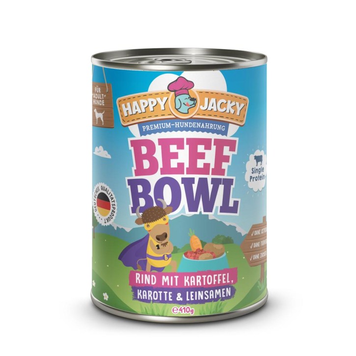 Happy Jacky Dog Beef Bowl 410 g oder 820 g