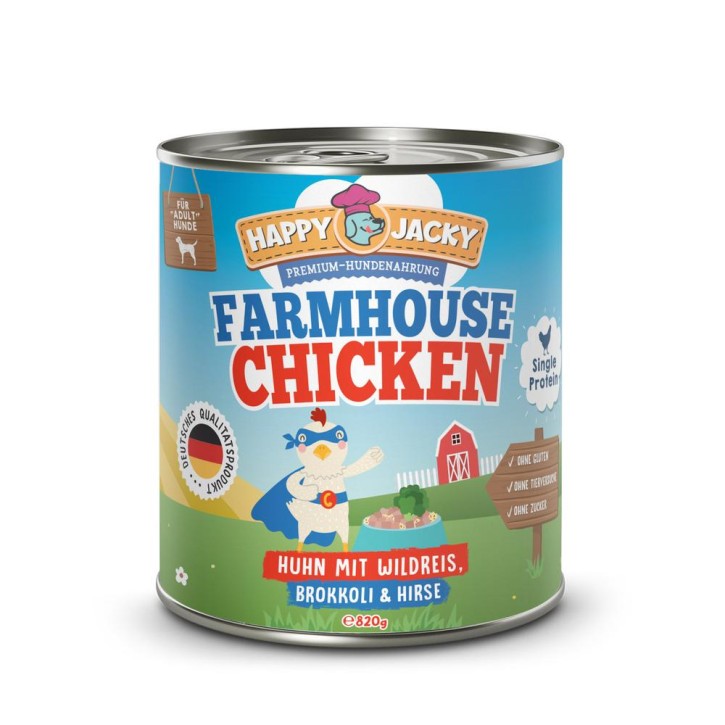 Happy Jacky Dog Farmhouse Chicken 6 x 820 g