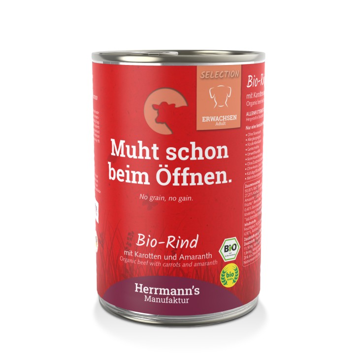 Herrmanns Selection Adult Bio Rind, Karotten und Amaranth 12 x 400 g